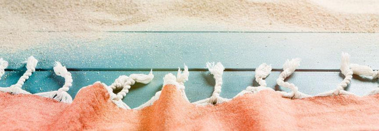 A beach towel made from natural fibres
